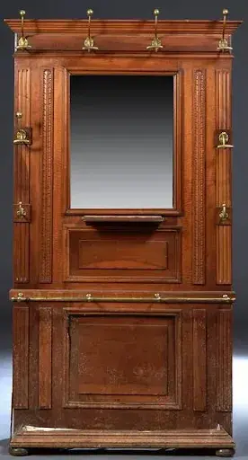French Carved Walnut Hall Stand, c. 1900. Image courtesy of Crescent City Auction Gallery. 