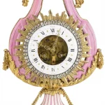 19th Ct. French Lyre Bronze & Sevres Porcelain Mantle Clock