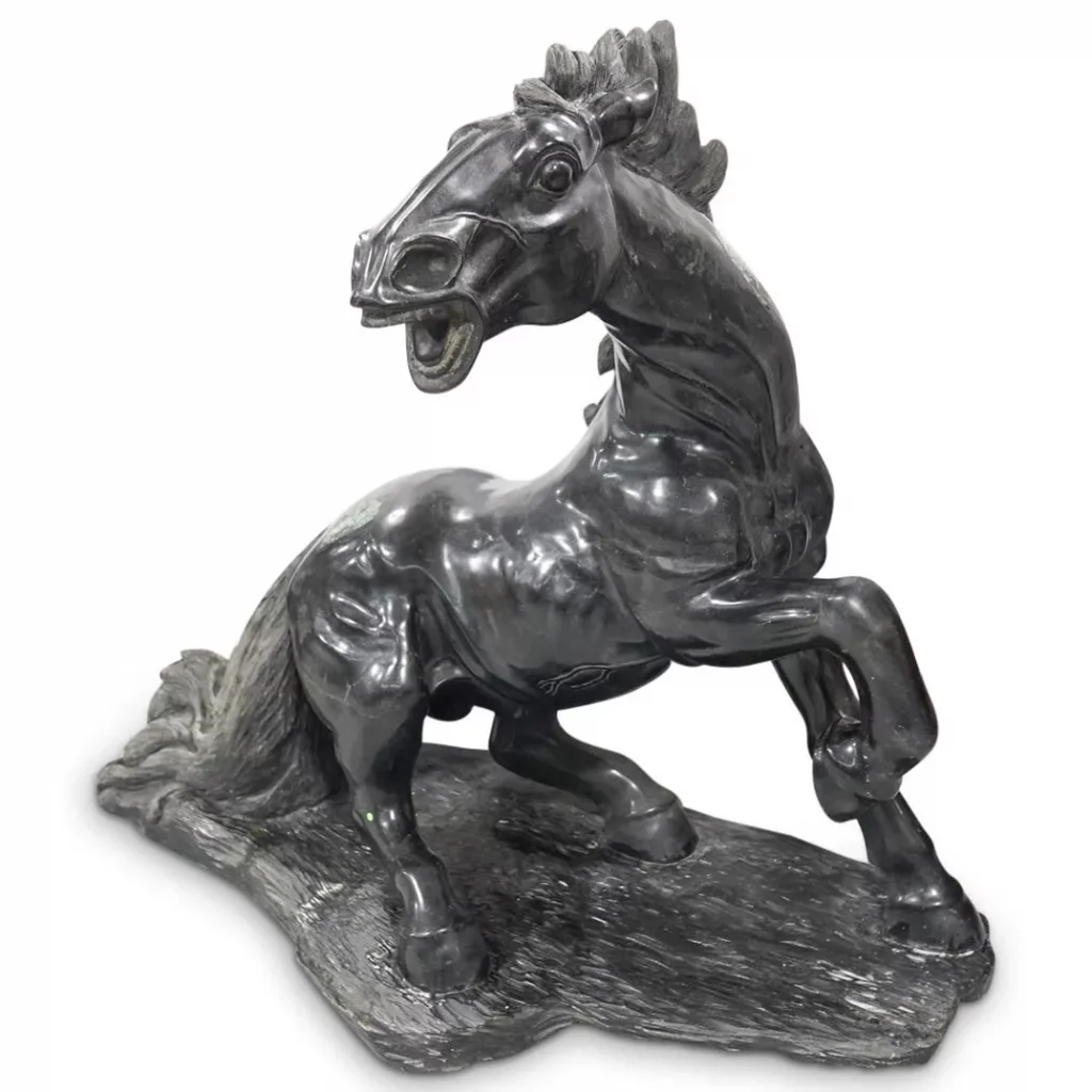 Emerald Chist Carved Horse Sculpture