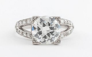 Art Deco Platinum Diamond Ring 2.01 H/VS1