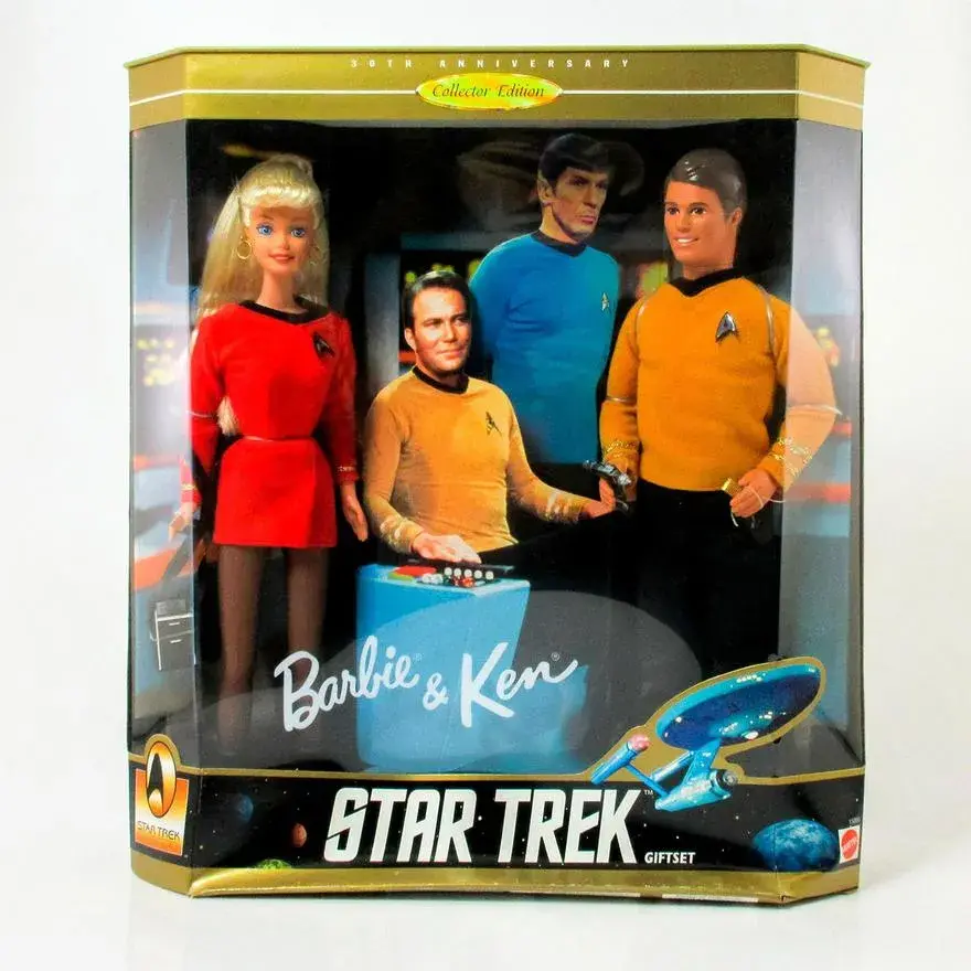 Vintage Mattel Barbie And Ken Doll, Star Trek Gift Set