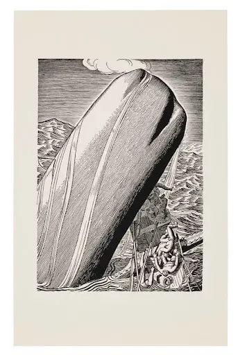 An illustration for Moby-Dick by Rockwell Kent, from the Herman Melville Collection of William S. Reese. Image courtesy of Christie’s.