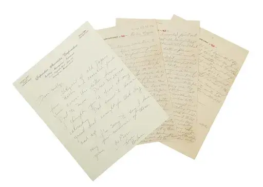 A hand-written letter from Benjamin "Bugsy" Siegel to his wife Esther. Image courtesy of Julien’s Auctions.