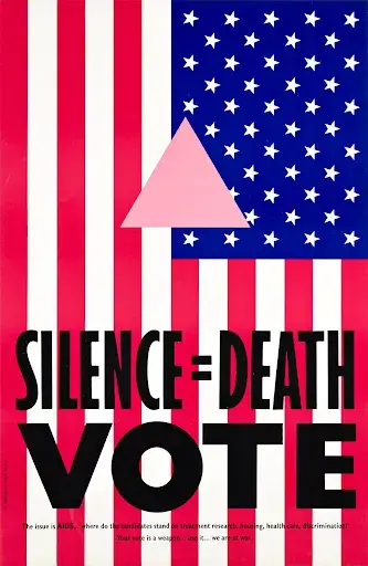 SILENCE=DEATH COLLECTIVE, Silence=Death VOTE, 1988. Image courtesy of Swann Auction Galleries.
