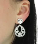 Van Cleef & Arpel Platinum 950 Snowflake Diamond Lg Clip-On Earrings