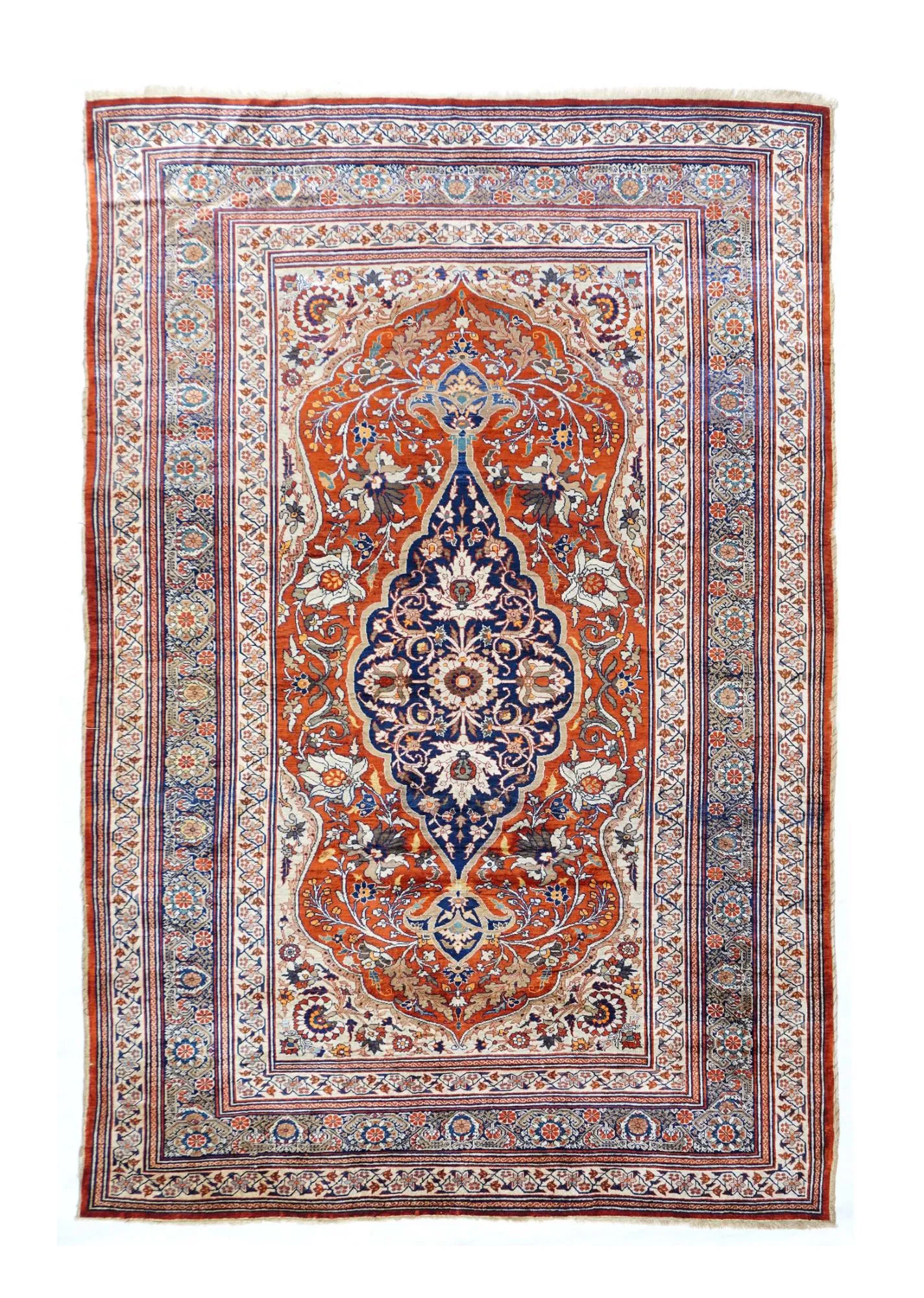 Antique Silk Heriz Rug, 4’3” x 6’5” (1.06 x 1.46 M) - Auction Daily