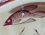 Signed Edward Hald Orrefors Fish Design Bowl