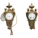 (2Pc) Pair of Antique French Ormolu Wall Clock & Barometer