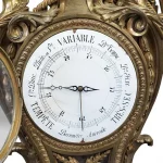 (2Pc) Pair of Antique French Ormolu Wall Clock & Barometer