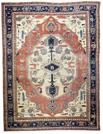 An antique Persian Bakhshayesh rug. Image courtesy of 1stbid. 