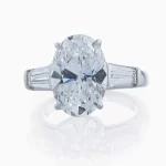 A Diamond and Platinum Tiffany & Co. Ring 5.13 Carat Oval-Cut Diamond, GIA Certified