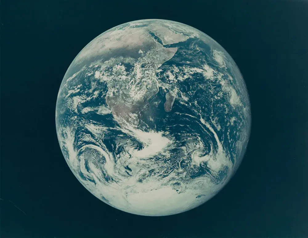 The Blue Marble: First human-taken photograph of the full earth (large format), Harrison Schmitt or Ronald Evans [Apollo 17], 7-19 December 1972  $15,000-25,000