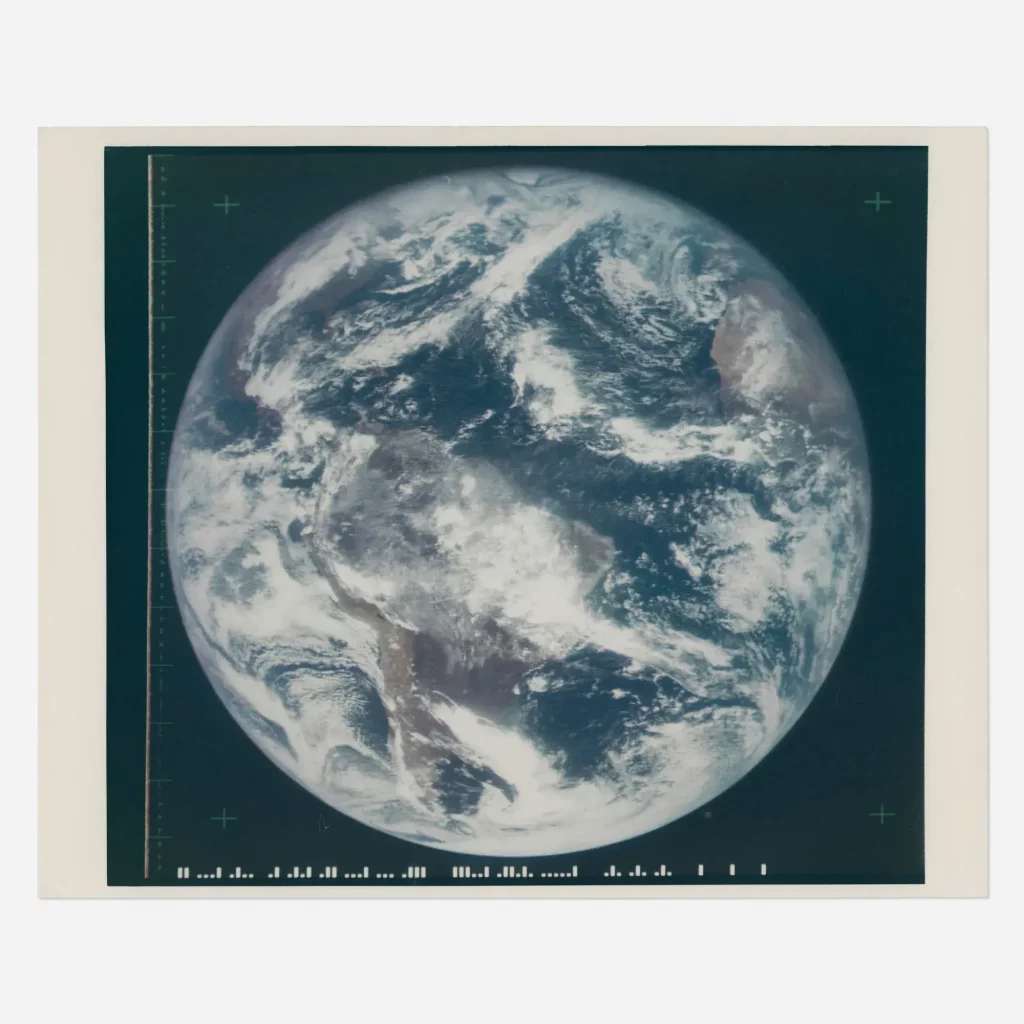 The first selfie of mankind: the first color photograph of the full face of Planet Earth from space, ATS III, 10 November 1967
$6,000-8,000