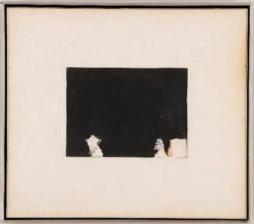 ROBERT MOTHERWELL, "The Spanish Night" (No. SP10), 1959, oil on canvasboard, 6" x 8”