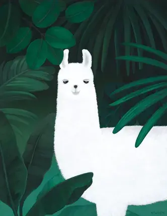 Gye-nam, Llama in the forest, 53x41cm, Acrylic on Canvas, 2020. Image courtesy of A Company.
