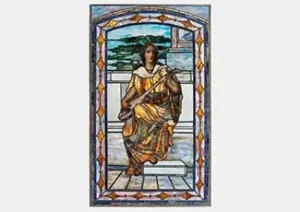 Musician In The Cove Stained Glass Window By Tiffany Studios.
