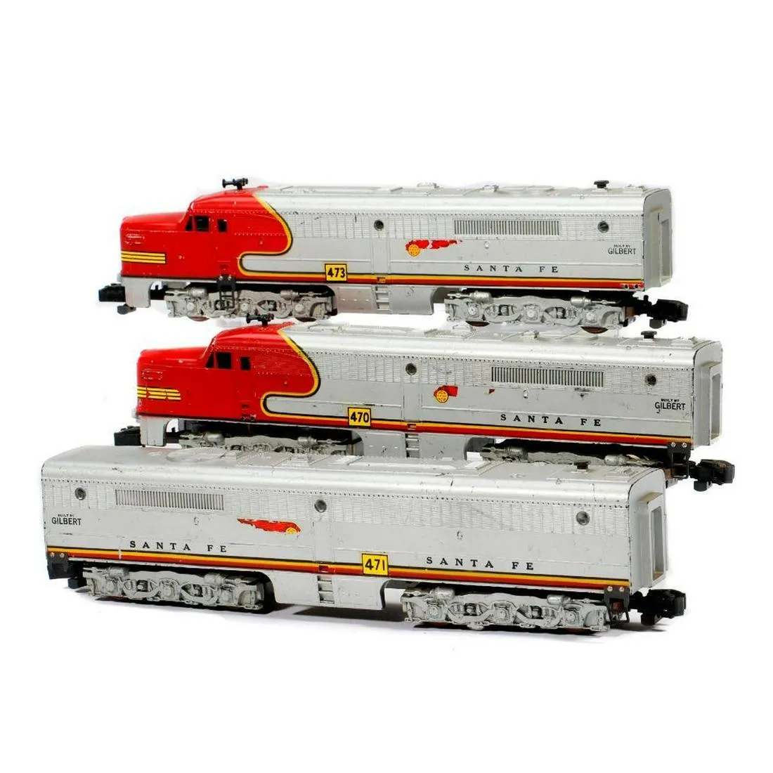 AF S Gauge Santa Fe 470-471-473 A-B-A Diesel Locomotive Set.