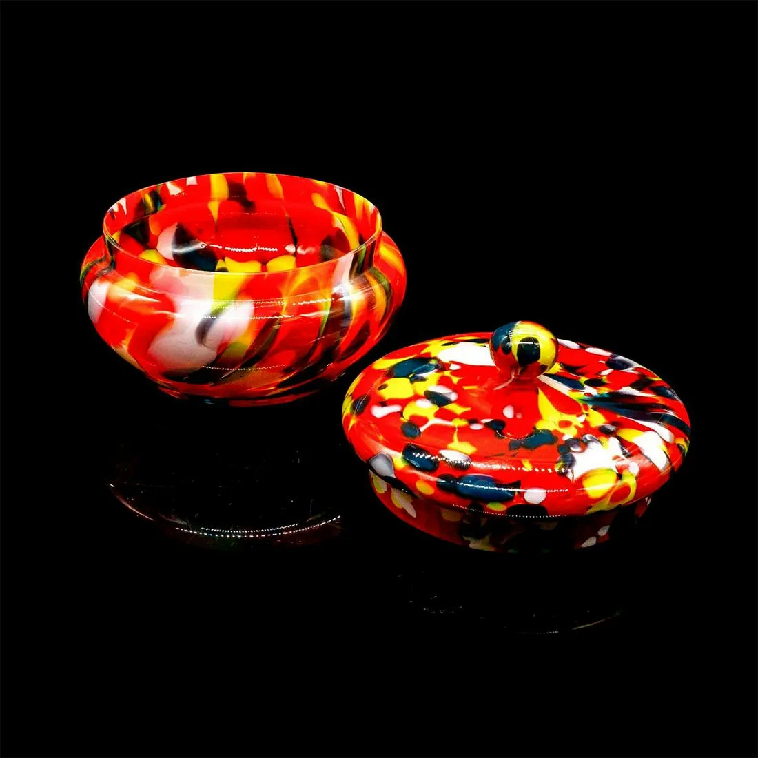 Murano Art Glass Covered Bowl