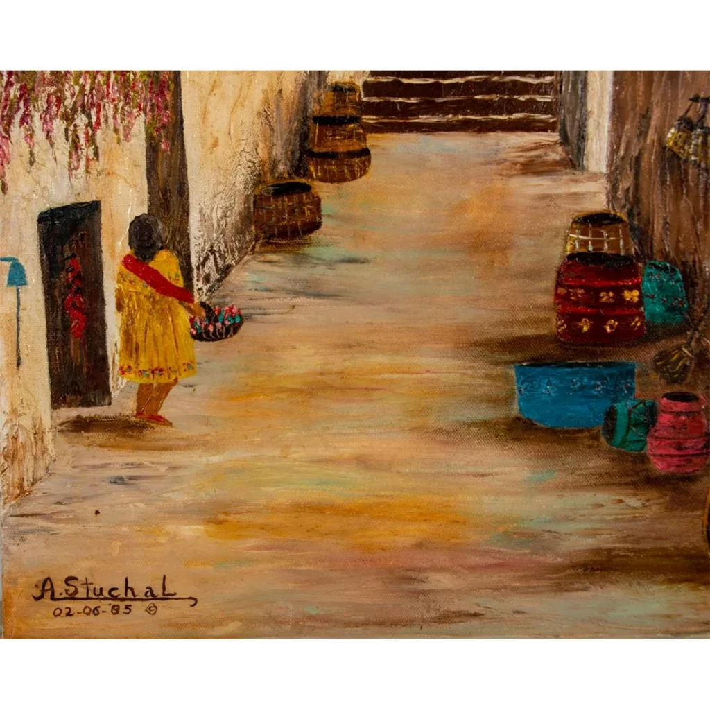 A. Stuchal Oil Painting on Canvas Street View