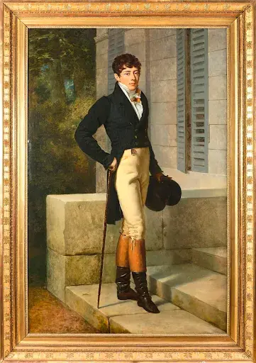 François Gérard (1770-1837), Portrait de Charles Ferdinand Théodore de Vassinhac d'Imécourt, oil on original canvas, 210 x 135 cm/82.67 x 53.14 in.