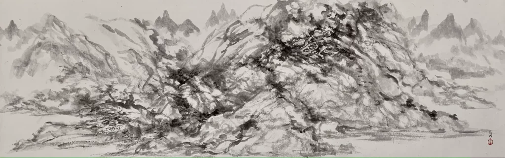 Arnold Chang (Zhang Hong, b. 1954) Landscape After Huang Gongwang ink on paper 16 3/4 x 52 5/8 in.