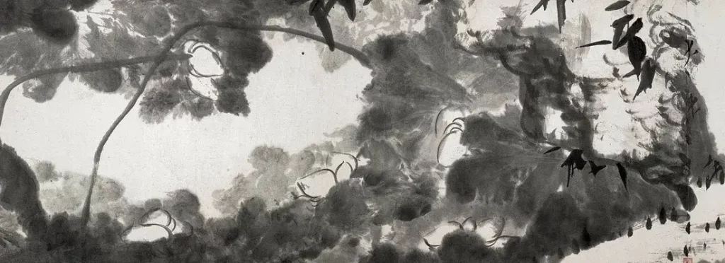 Zhu Da (Bada Shanren, 1626-1705) Flowers on A River (detail) Handscroll, ink on paper
18 ½ x 508 7/8 in. (47 x 1292.5 cm). Collection of the Tianjin Museum.