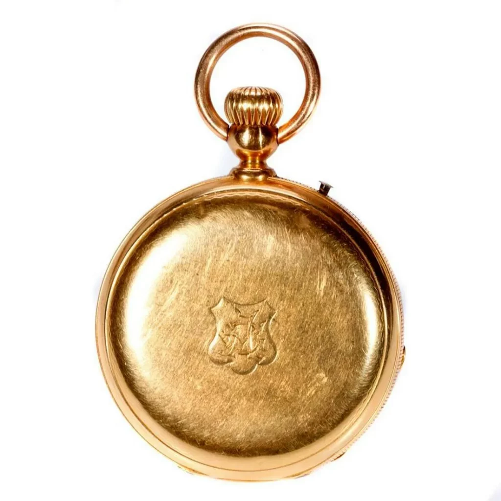 C. Faivre Perrin Locle 18k gold hunting case pocketwatch.
