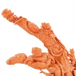 Large Fine Chinese Carved Coral Figural Group