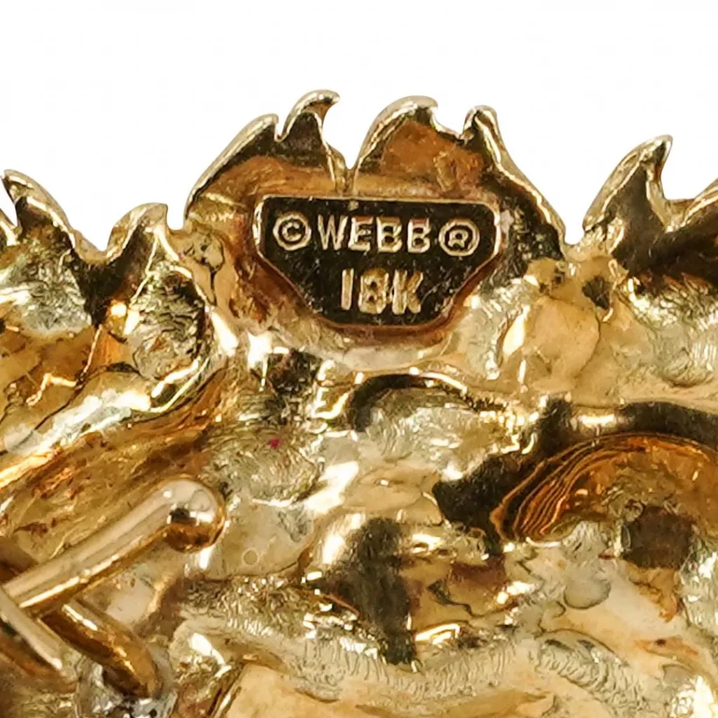 David Webb 18k Gold Lion Brooch