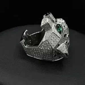 Cartier Panthere 18k White Gold 8.41 TCW Diamond Onyx Emerald