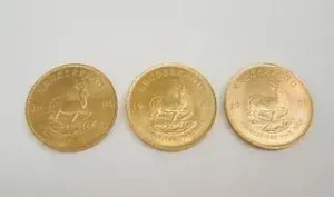 (3) South Africa 1981 Gold Krugerrands.