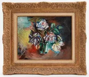 Jean Dufy, Bouquet de roses Oil-Canvas, c. 1940