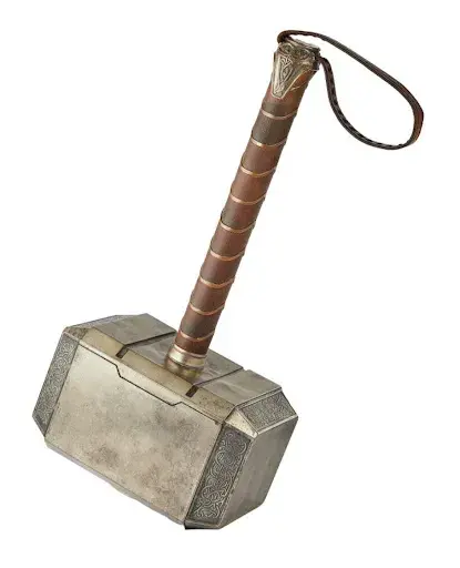 Lot #1144, an original Mjölnir hammer from Thor: The Dark World. Image courtesy of Julien’s Auctions.