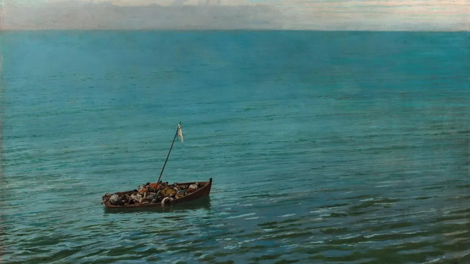 Jean-Léon Gérôme (1824-1904), L’Épave (The Shipwreck), signed painting, 70.4 x 106.3 cm/27.71 x 41.85 in. Estimate: €80,000/120,000