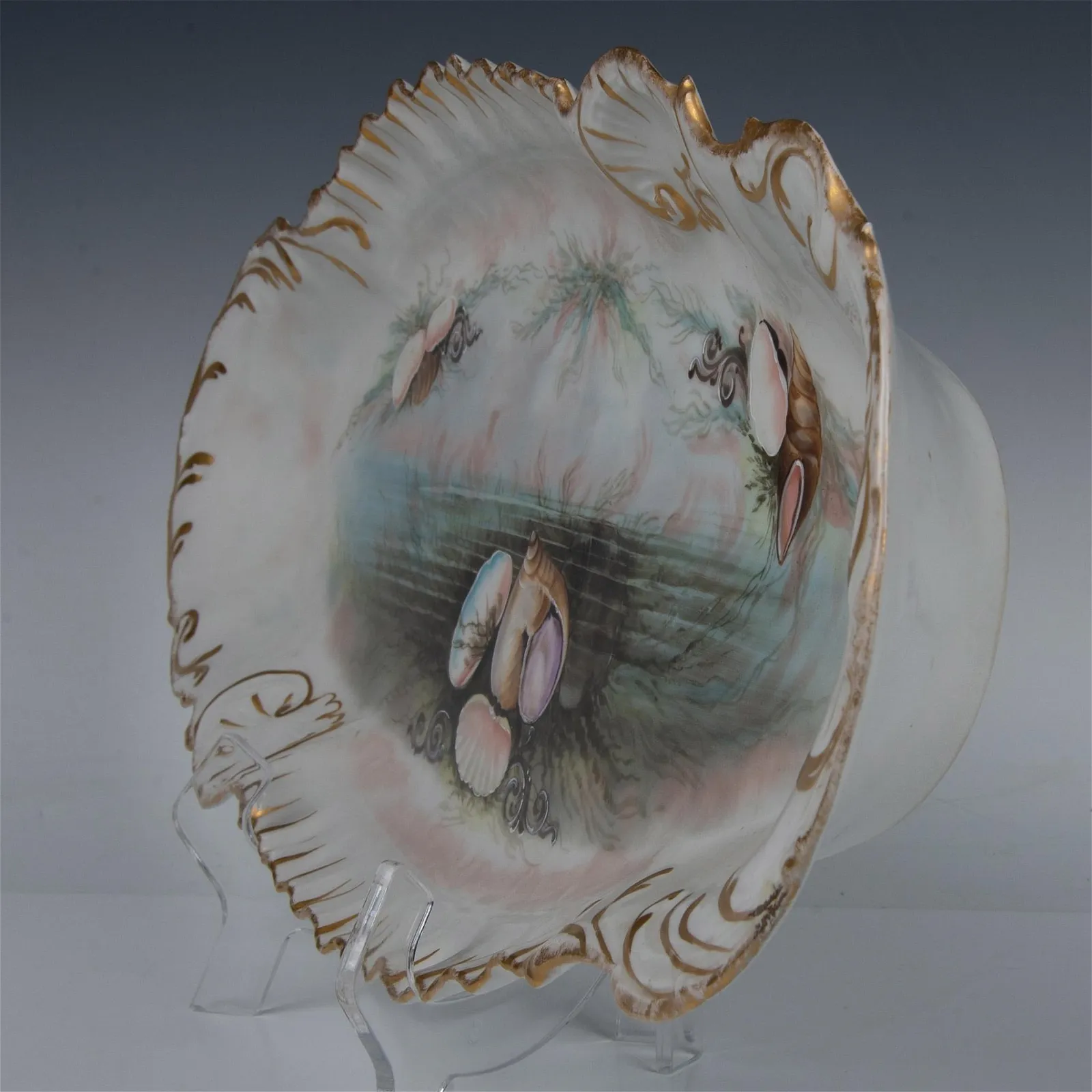 Alfred Lanternier Limoges Porcelain Seafood Tray, Signed