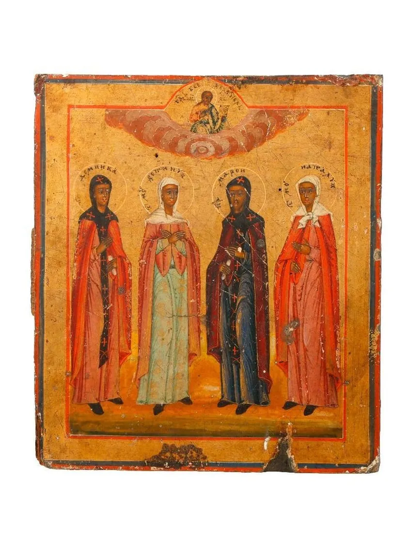 A Greek Icon of Four Saints.
