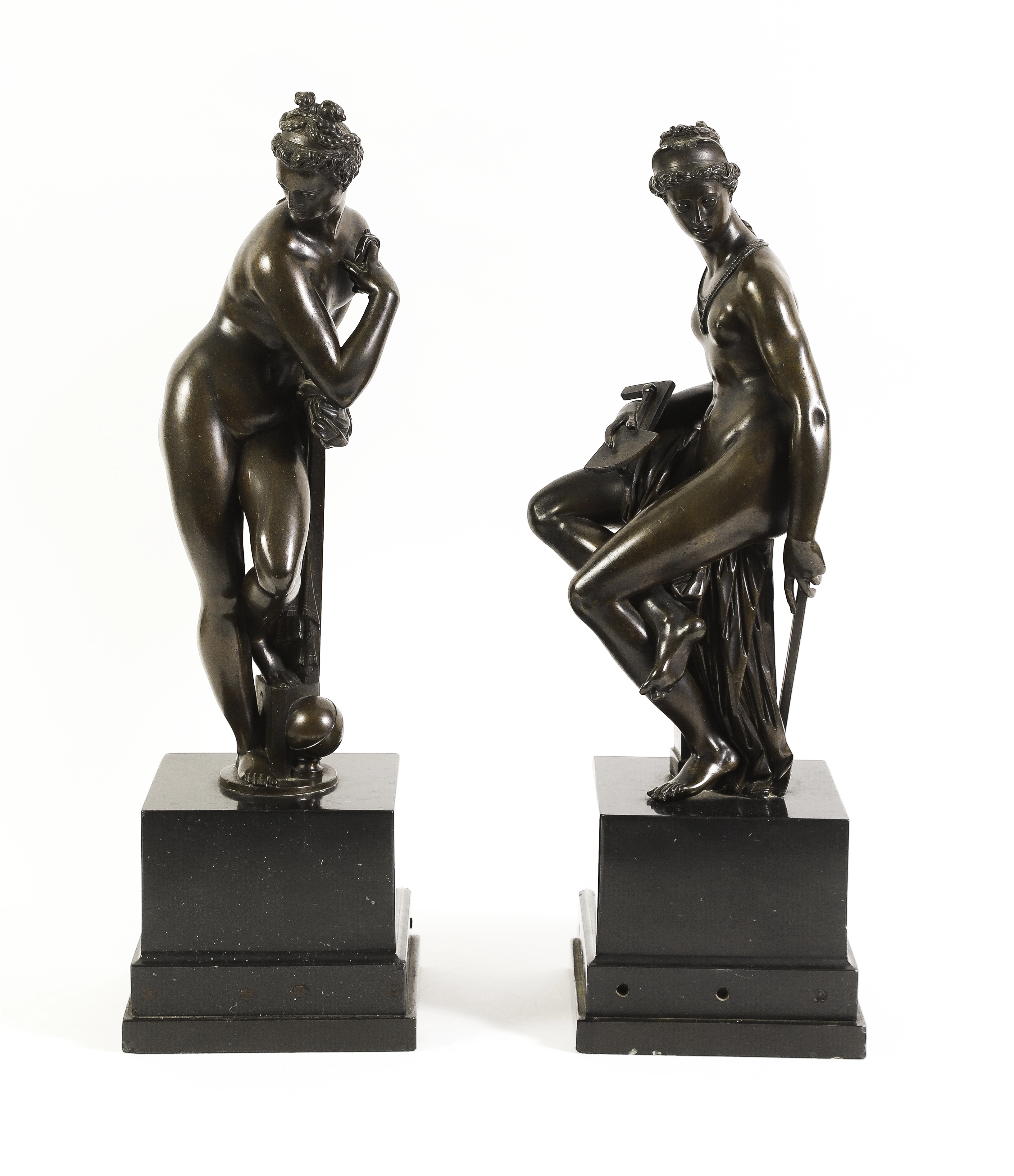 After Giambologna, Two Patinated Bronze Allegorical Figures of Astronomy and Architecture Fetches $500,000