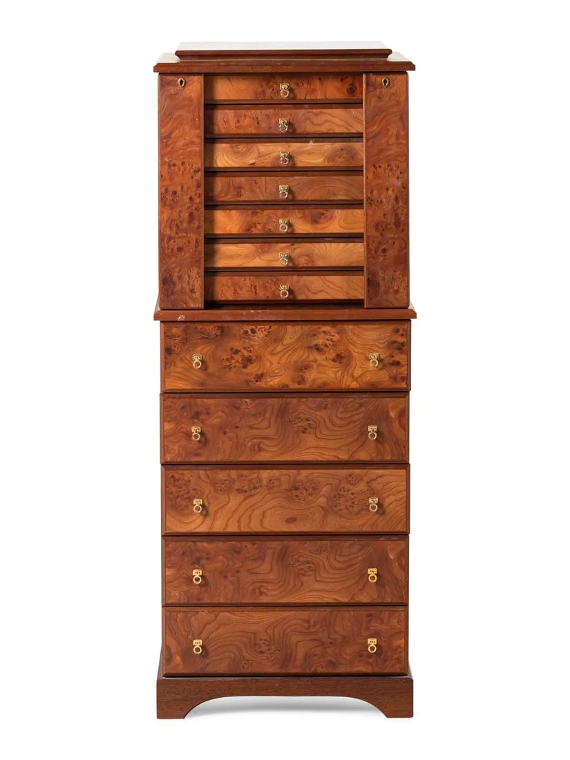 Lot #49, Madeleine K. Albright's jewelry box, was estimated at $400 to $600 and sold for $9,170. Image courtesy of Freeman’s | Hindman.
