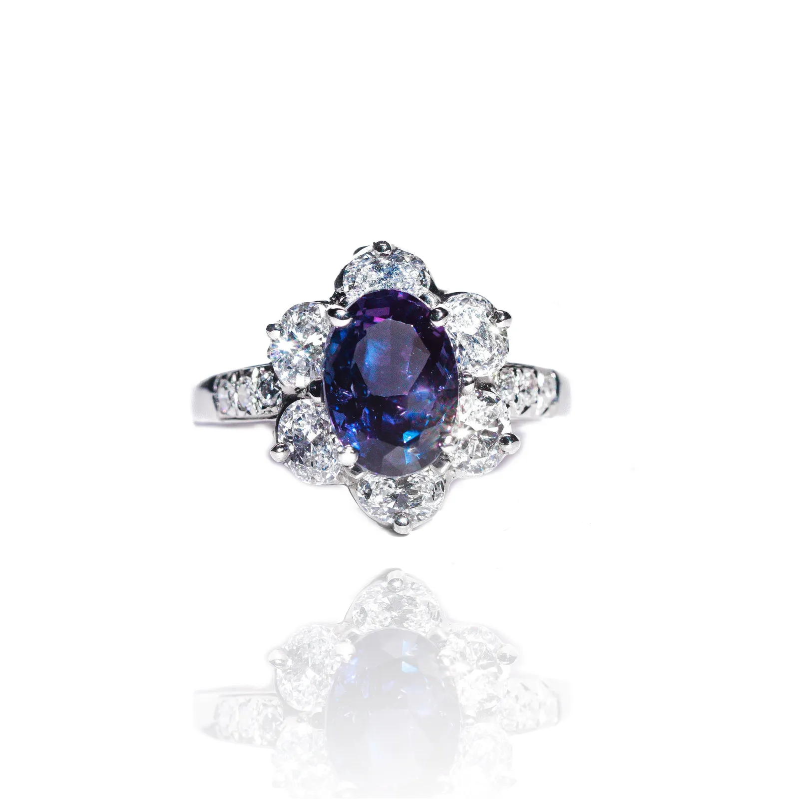 Oscar Heyman Alexandrite and Diamond Ring