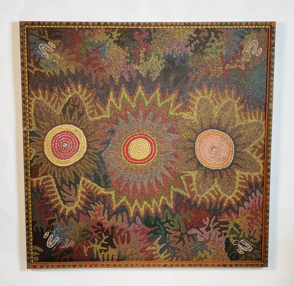 Extra Large Aboriginal Artwork by Eva Nelson Napaltjarri, Australia, 52x52