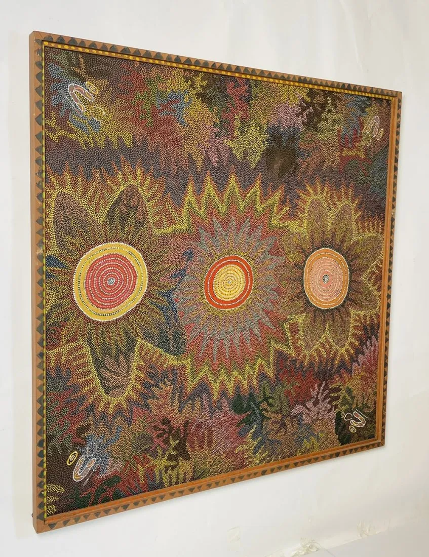 Extra Large Aboriginal Artwork by Eva Nelson Napaltjarri, Australia, 52x52