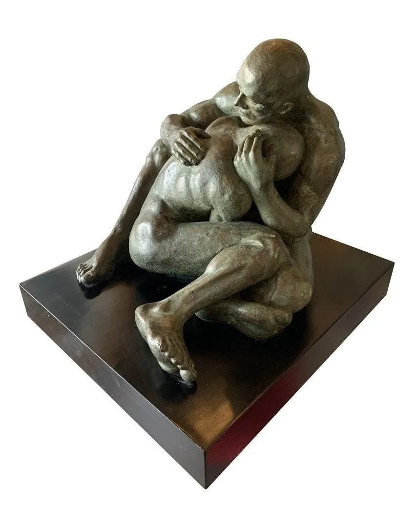 "Love is Love", Bronze Sculpture by Norma Goldberg, Signed & Dated 77
