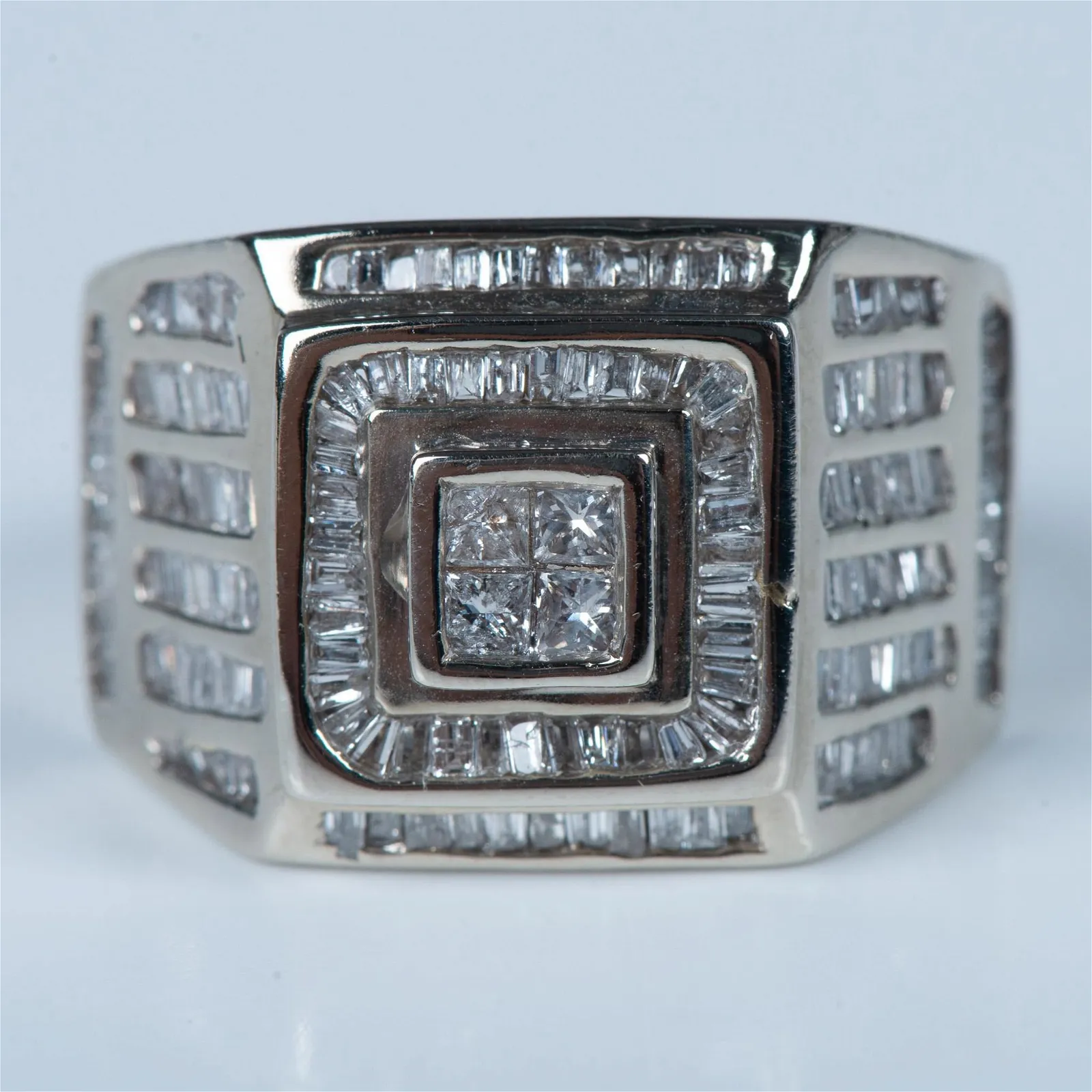 Striking 14K White Gold and 132-Diamond Ring