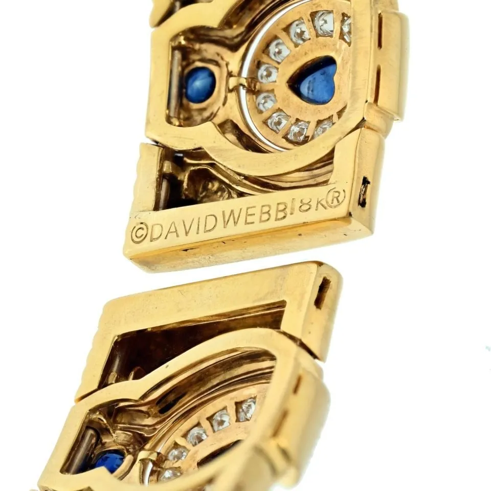 David Webb Platinum & 18K Gold Diamond Sapphire Rock Crystal Choker Necklace