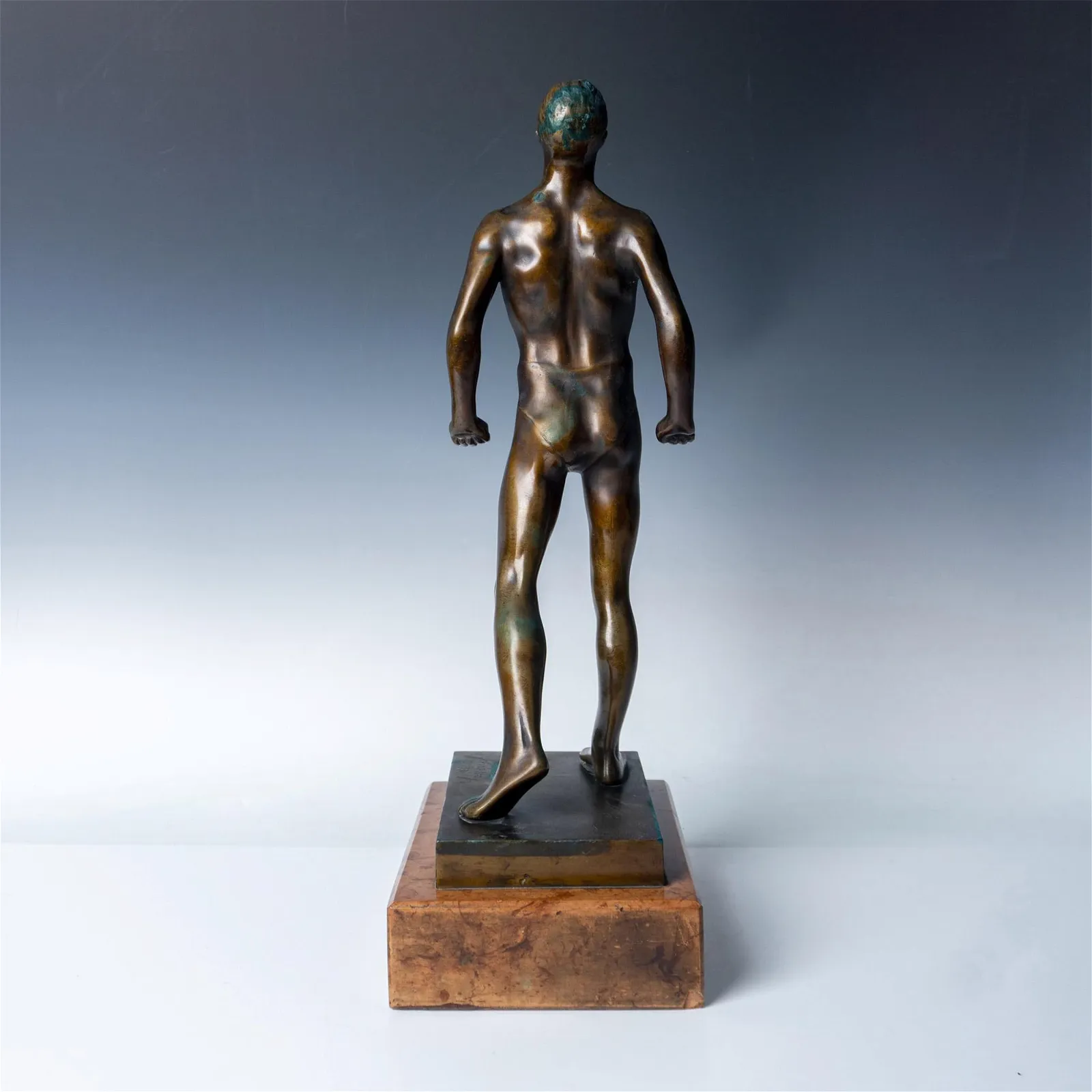 Hungarian Bronze Sculpture, Athletic Man in Swim Briefs