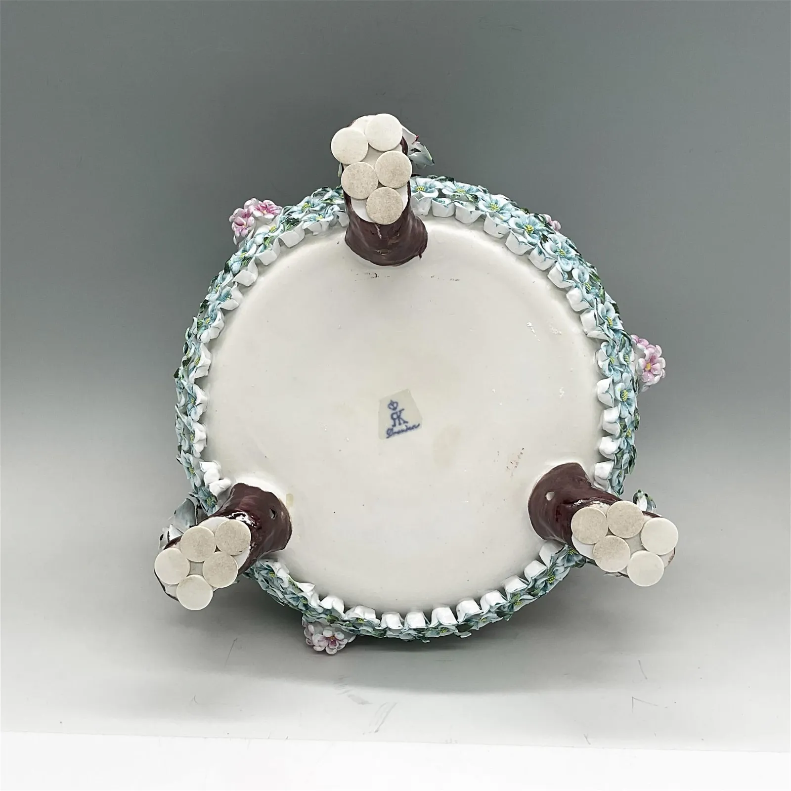 RK Dresden Porcelain Lidded Jar, Birds and Flowers