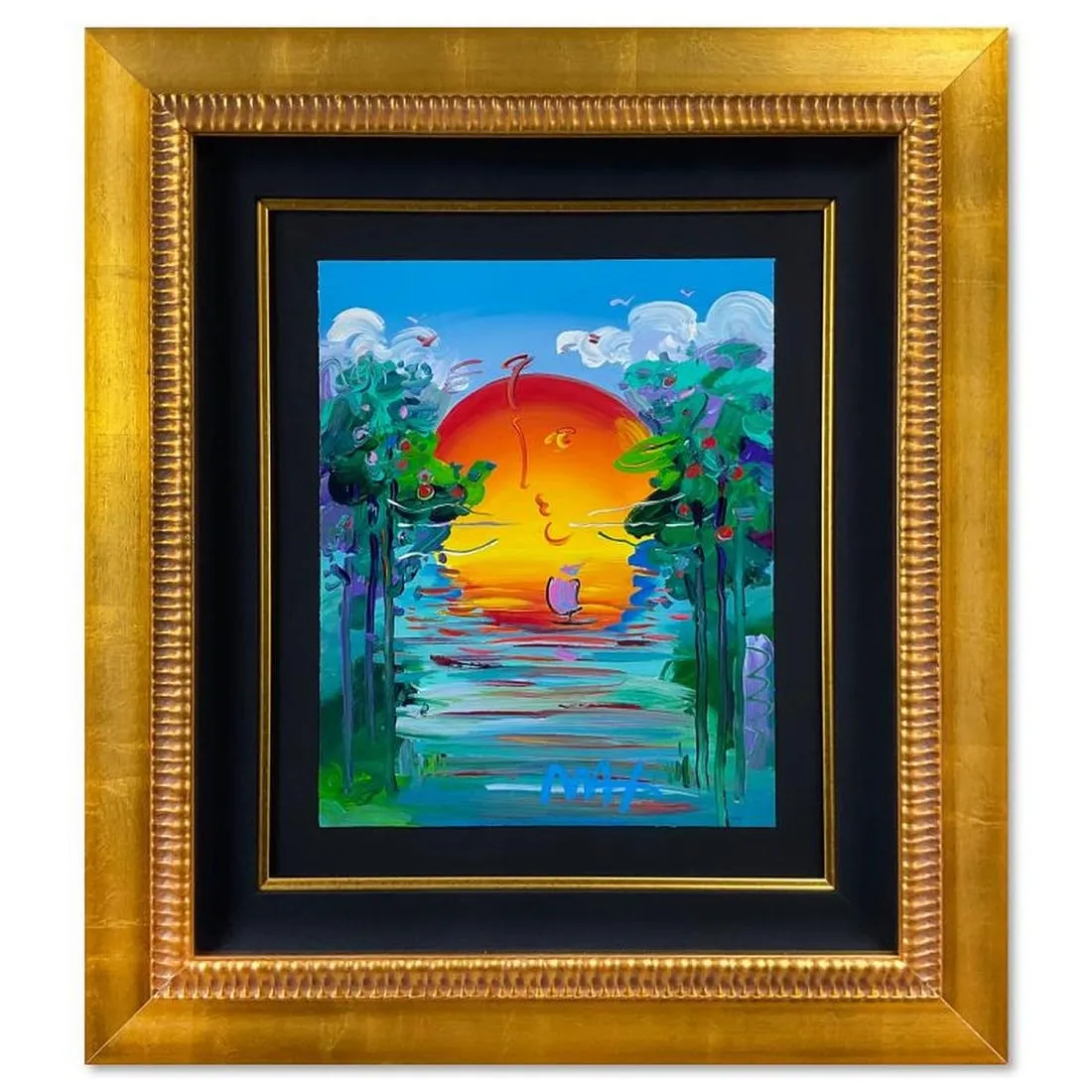 Peter Max, "A Better World" Framed Original Acrylic Painting, Hand Signed with Registration Number