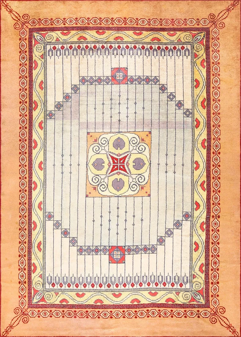 A rare antique Austrian Art Nouveau rug. Image courtesy of Nazmiyal Auctions. 
