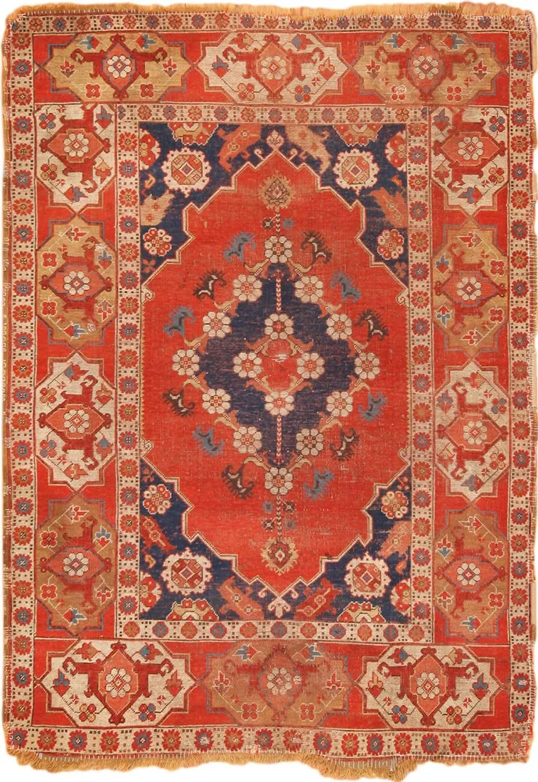 An antique 17th-century Transylvanian rug. Image courtesy of Nazmiyal Auctions. 
