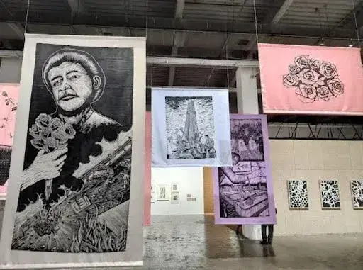 Exhibition at last year's Gwangju Biennale. Image Ⓒ Auction Daily.
